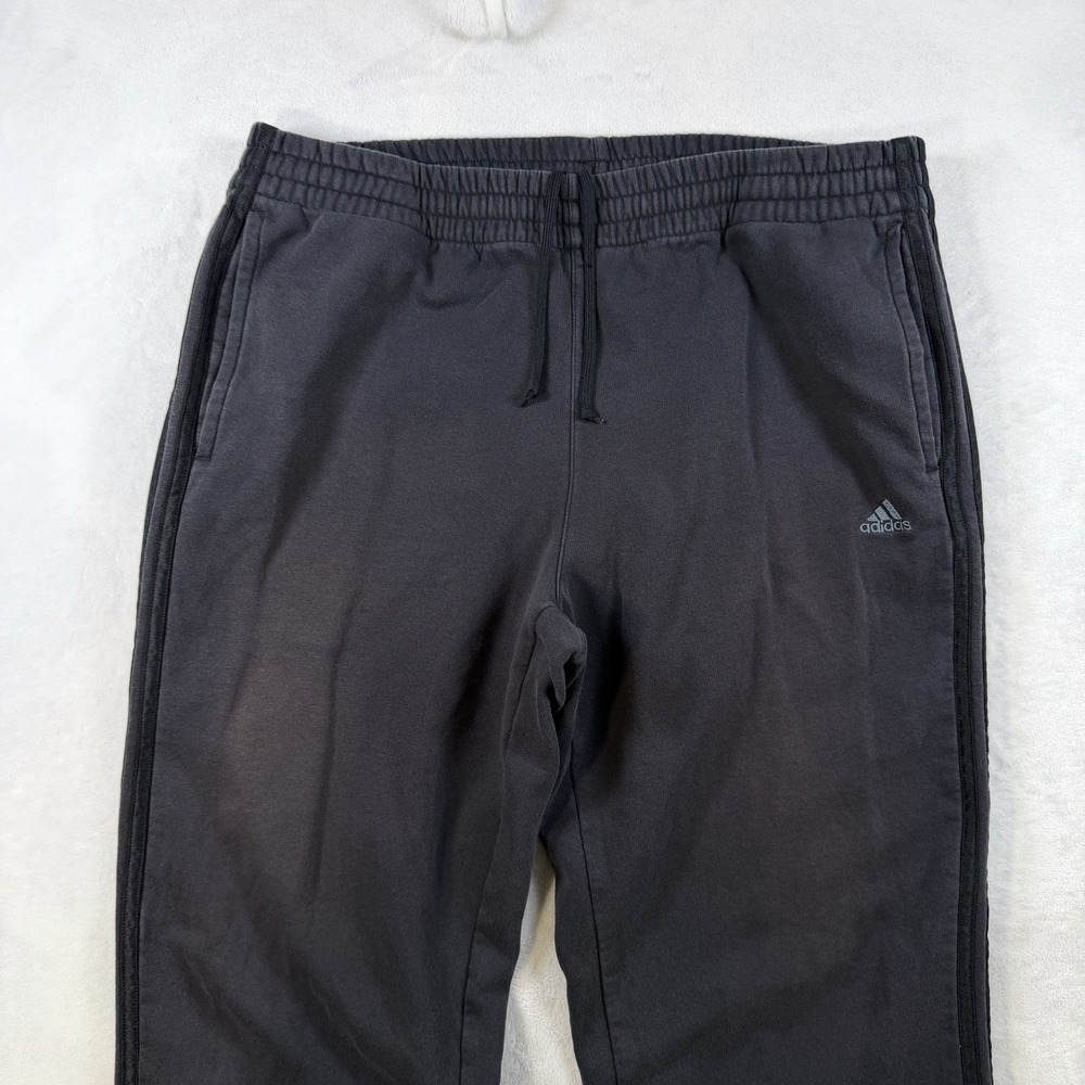 Vintage Y2K Black Black Adidas Striped Baggy Sweatpants Size L Faded